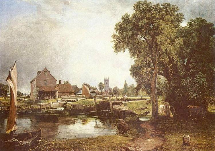 John Constable Schleuse und Muhle in Dedham oil painting picture